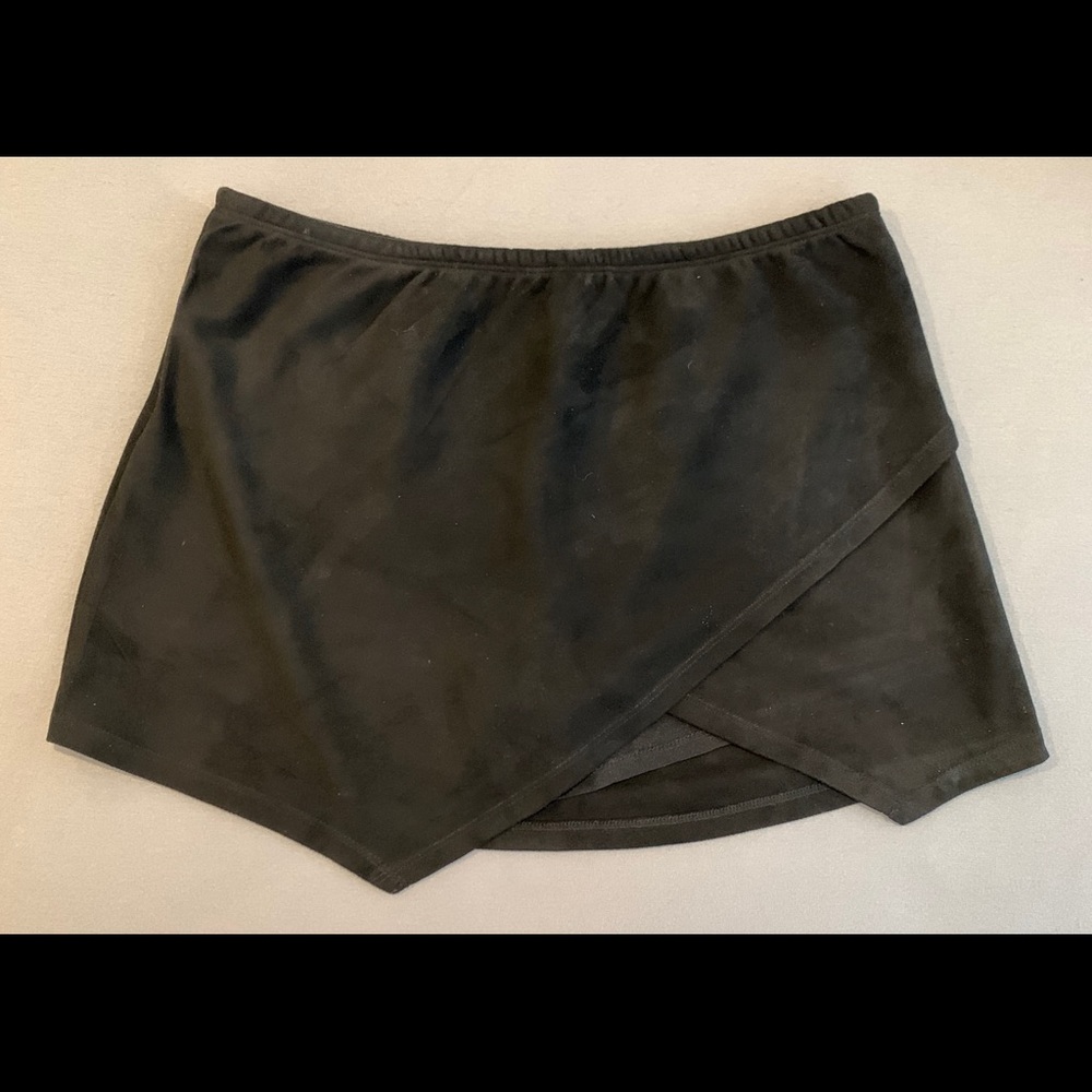 Gab Kate Black Suede Envelope Skort